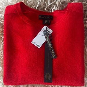 NWT House of Harlow 1960 100% Cashmere Sweater Sz L Color Lava